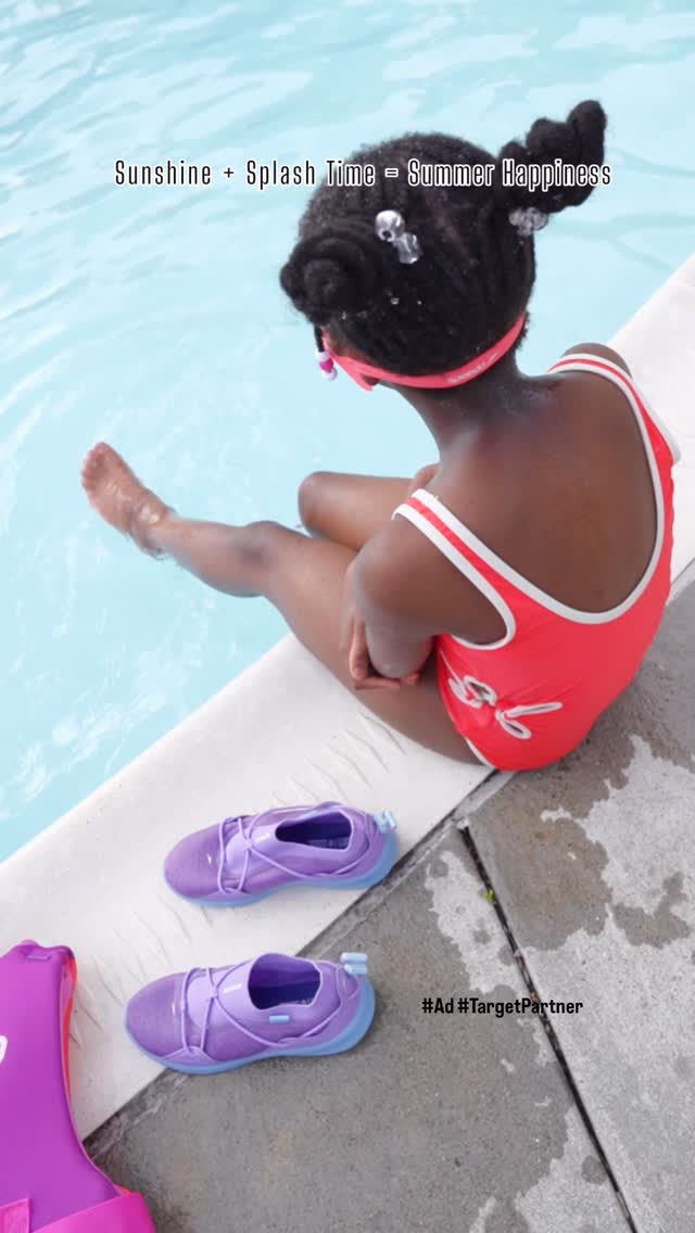 Instagram post by @stylepashion for Speedo USA. Caption reads: 💦☀️🩱🥽 #ad Summer happiness for Belle & Nico is....