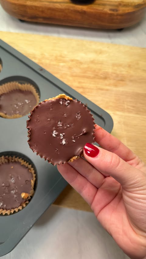 Instagram post by @abbys.apron for Orgain. Caption reads: Winter Wellness Day 3: Protein PB Cups 🍫❤️🥜 A....