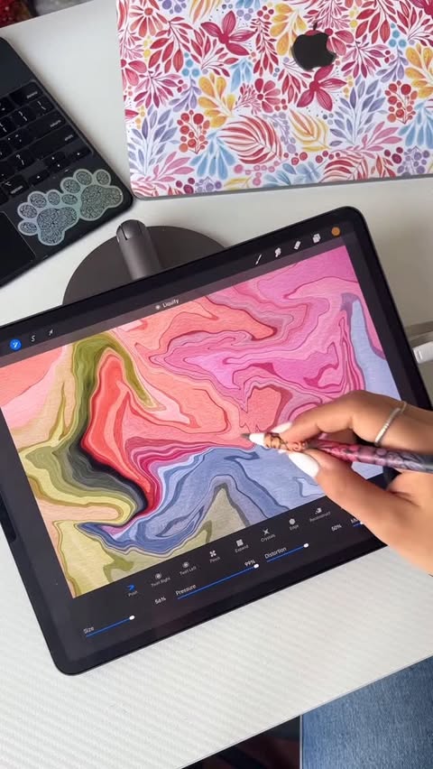 Instagram post by @farah.brightart for Paperlike. Caption reads: [...] wasn’t the actual plan 😂 

Using :....