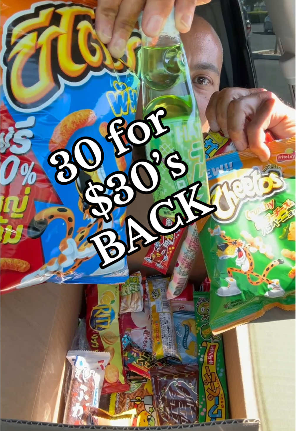 TikTok post by @lasvegasdave for Bussin Snacks. Caption reads: [...] #foreignsnacks #asiansnacks #fyp @Bussin....