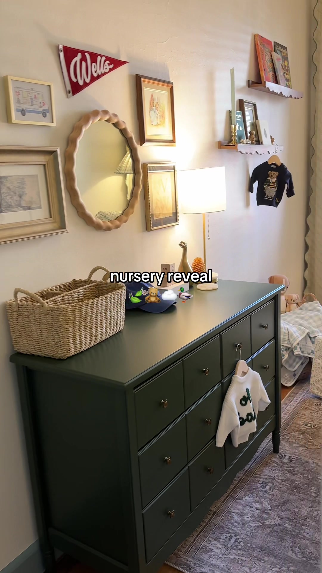 TikTok post by @alexgriswold for Namesake Home. Caption reads: Before I even knew I was pregnant, I was in love....