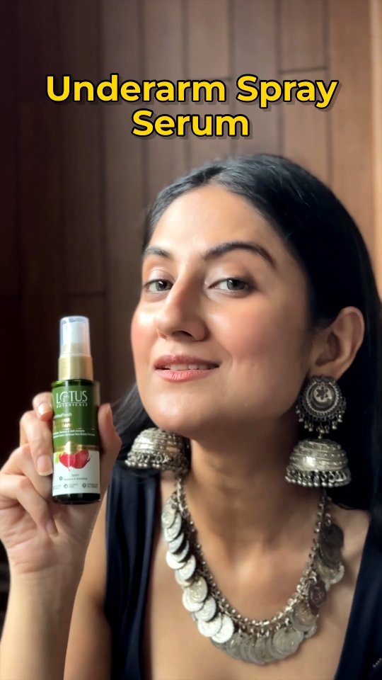 Instagram post by @riti_ka_aura for Lotus Botanicals. Caption reads: Festive nights can get sweaty, sticky & uh-oh,....