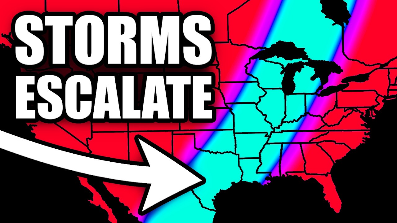 YouTube post by @RyanHallYall for Aura Frames. Caption reads: A RARE May Storm Is About To Cause Problems....