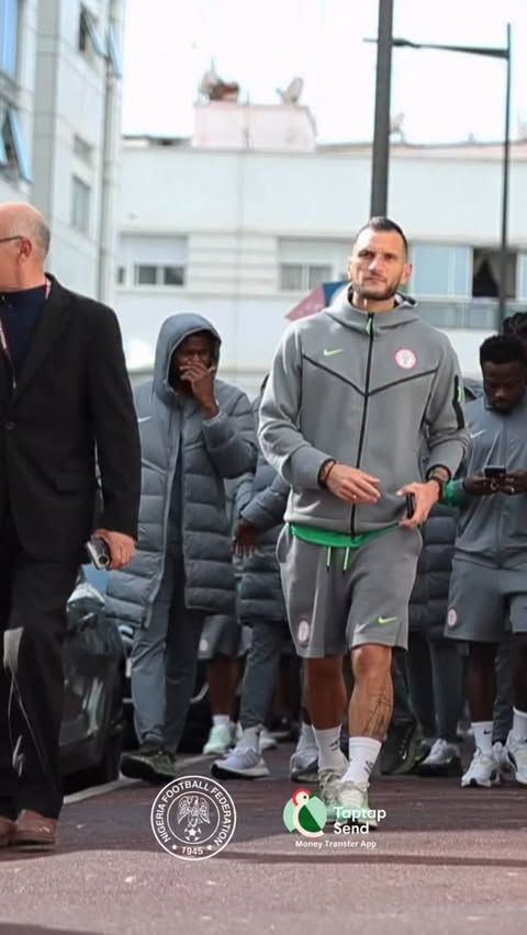 Instagram post by @ng_supereagles for Taptap Send. Caption reads: Team Walk ✅
#naija4thewin.