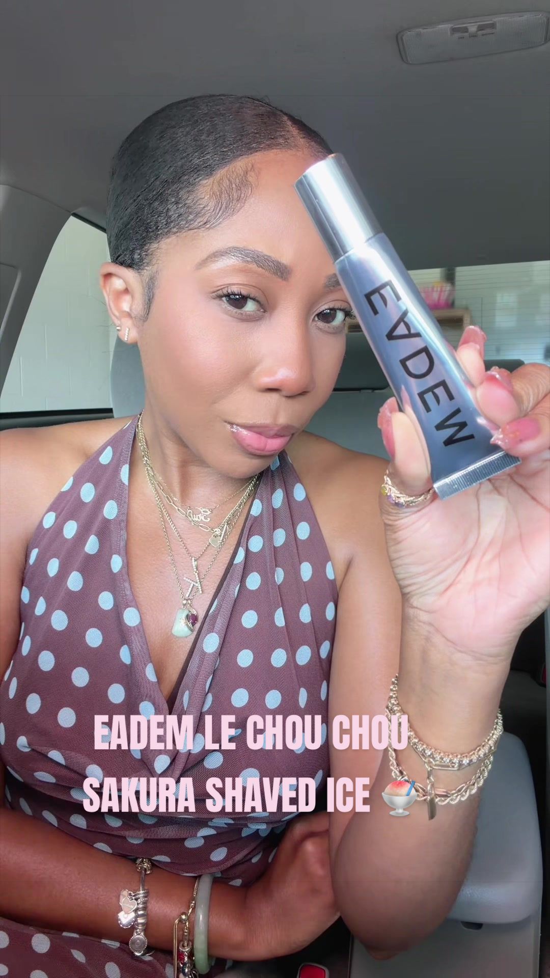 TikTok post by @turah21 for Eadem. Caption reads: EADEM Le Choucho in the Viral Sakura Shaved Ice....