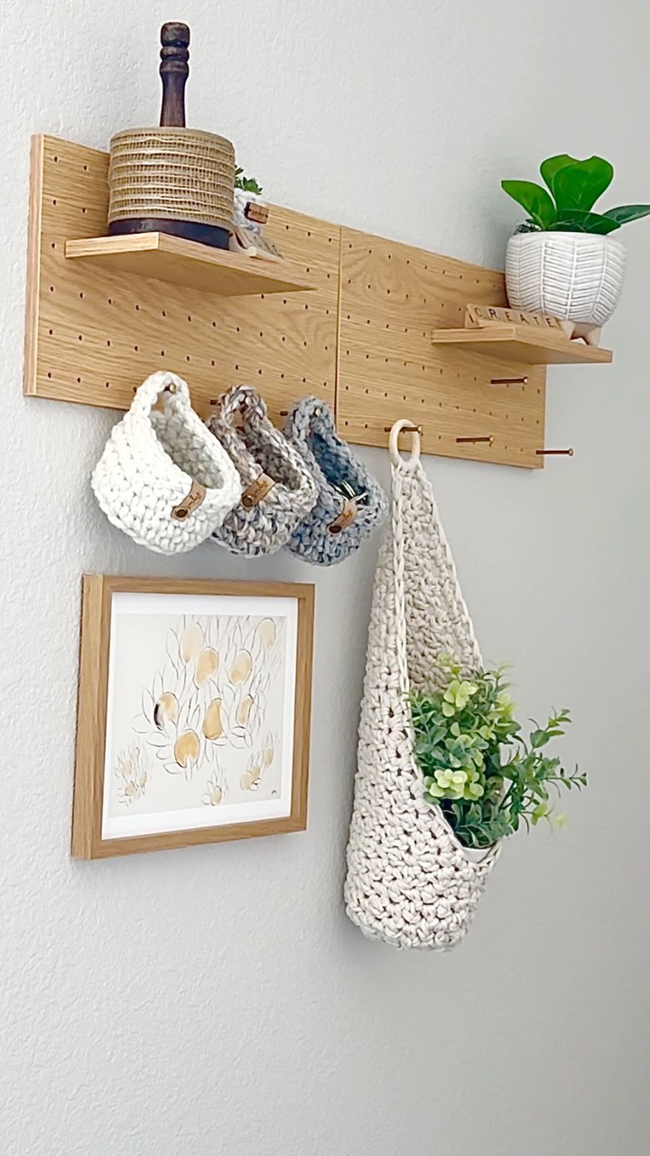 Instagram post by @simplymadebyerin for Yarnspirations. Caption reads: Do you love crochet, plants, & home decor?....