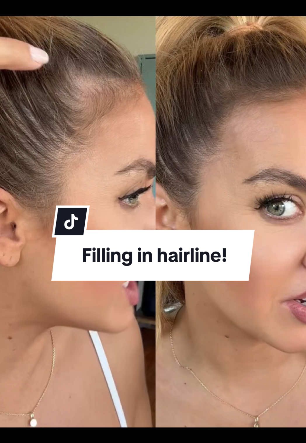 TikTok post by @lorenrosko for IGK Hair. Caption reads: [...] Thickening my hairline with @IGK Hair....