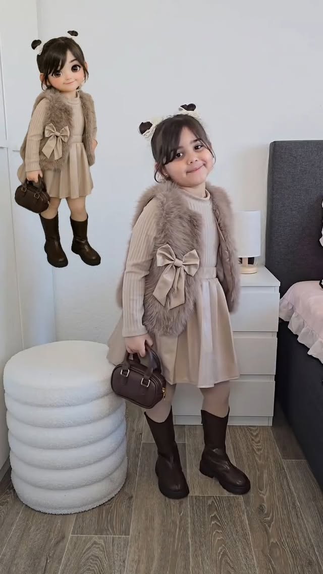 Instagram post by @model_layan2 for Cozy Pixies. Caption reads: شورأيكون بالاوتفيت 🫶💕 Your exclusive offer is....