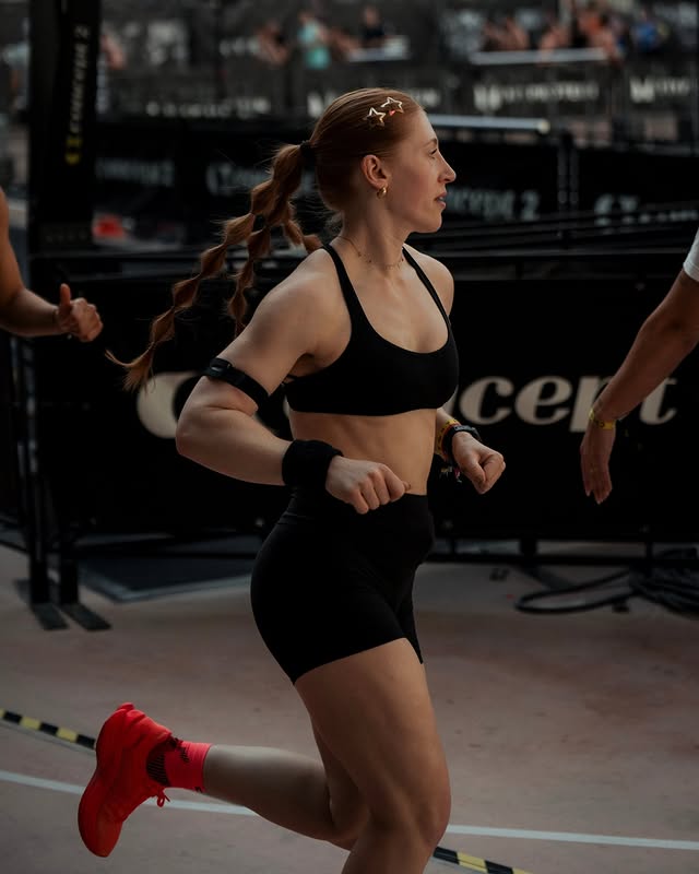 Instagram post by @julia.reppel for WHOOP. Caption reads: the hyrox bts 👇🏼 brought to you by my @whoop....