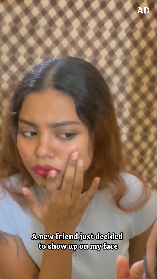 Instagram post by @tftanushri for Clean & Clear. Caption reads: Ready to slay, but my skin says “not today” 😅....