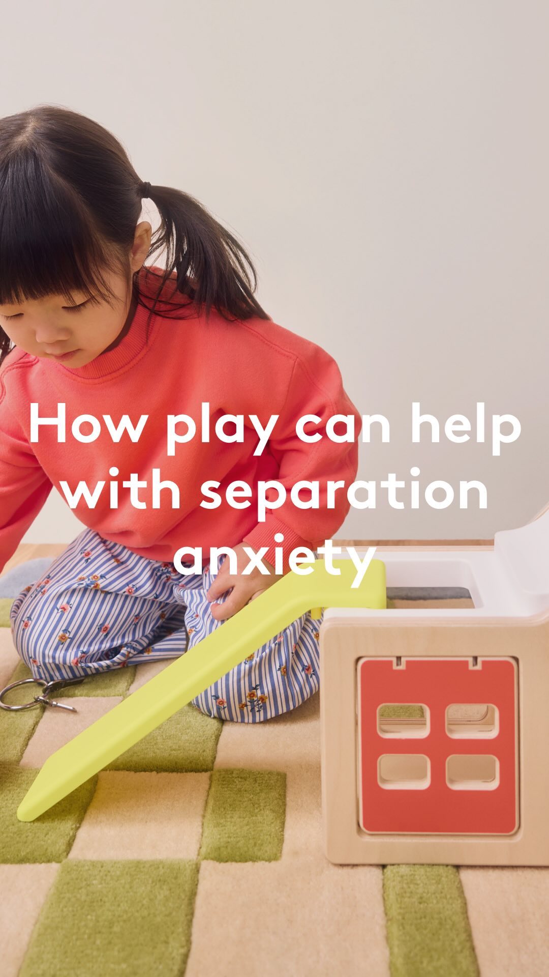 Instagram post by @the_psychologists_child for Lovevery Europe. Caption reads: #ad Separation anxiety is a common and expected....