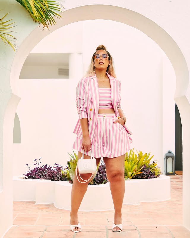 Instagram post by @garnerstyle for Fashion to Figure. Caption reads: [...] my favorite set from Garnerstyle x....