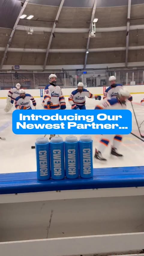 Instagram post by @cizzlebrands for CWENCH Hydration. Caption reads: CWENCH 🤝 NYSAHA 🏒💦 As the official Sports Drink....