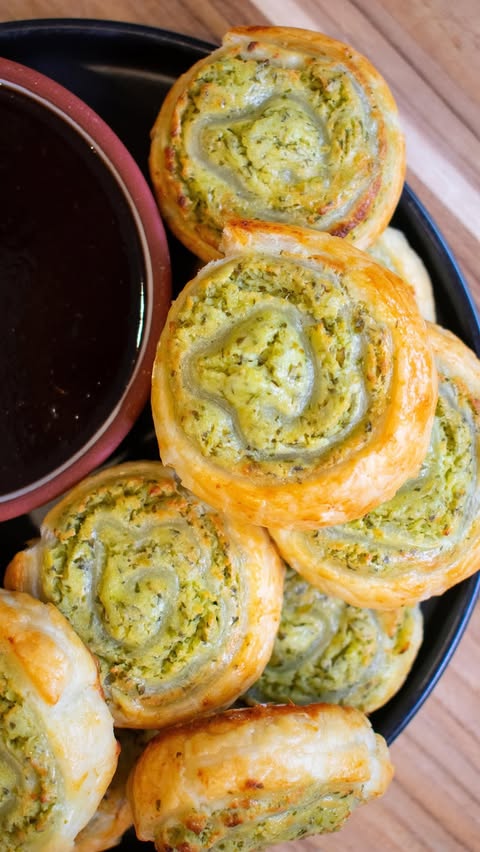 Instagram post by @platedbypadda for The Feedfeed. Caption reads: These Chutney Whipped Paneer Pinwheels by....