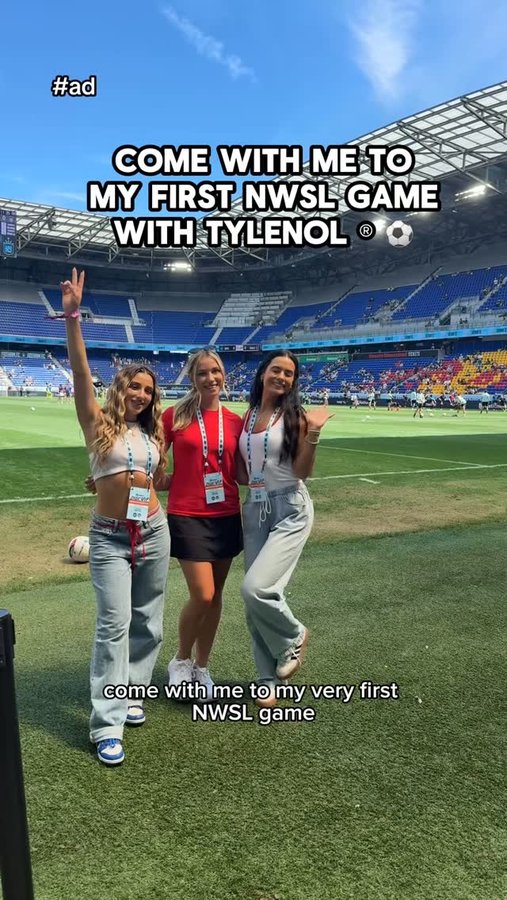 Instagram post by @katiefeeneyy for TYLENOL. Caption reads: #TylenolPartner As the official pain reliever of....