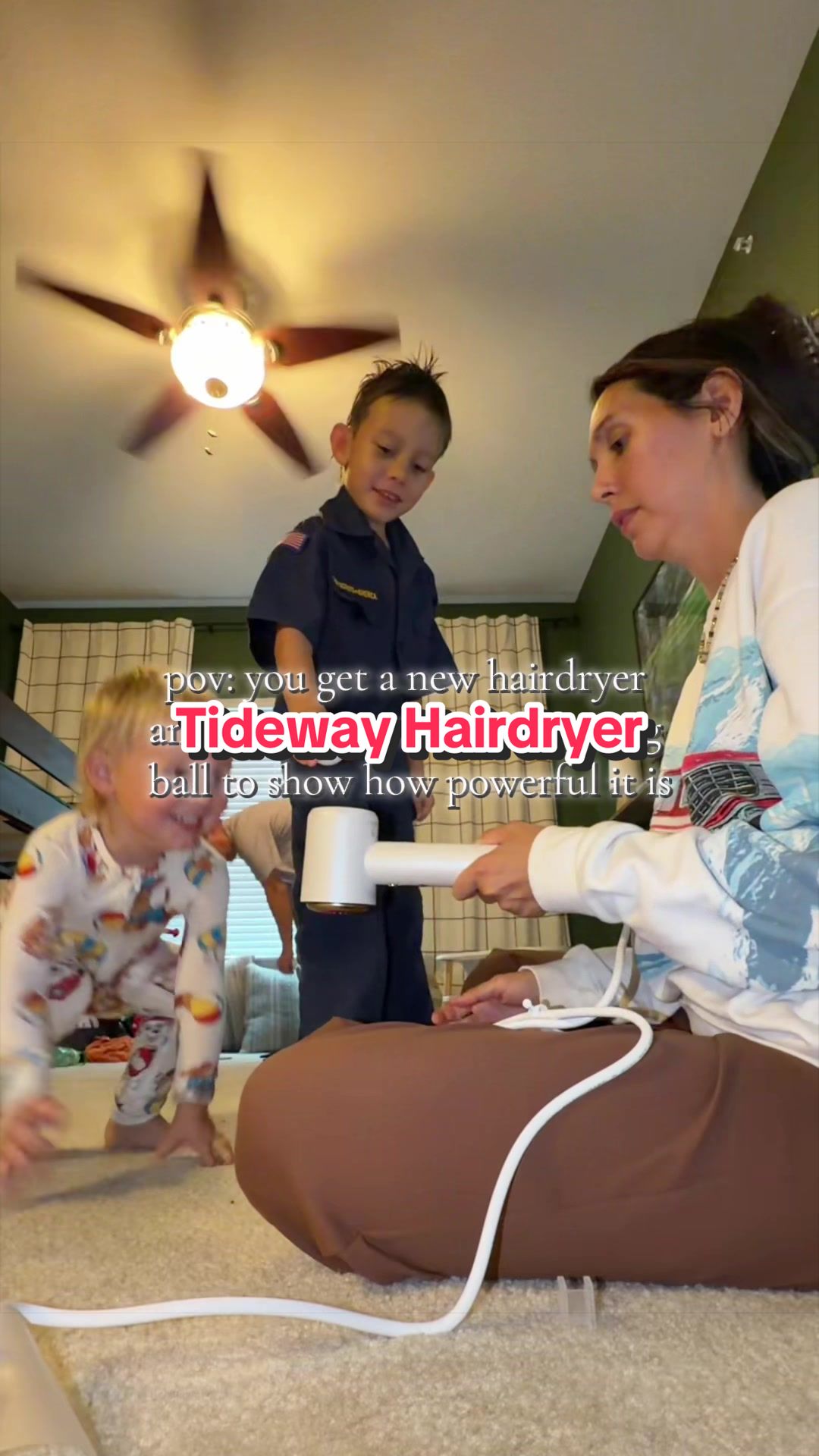 TikTok post by @savlsnyder for Tideway. Caption reads: @Tideway thank you for the new #hairdryer I’m so....