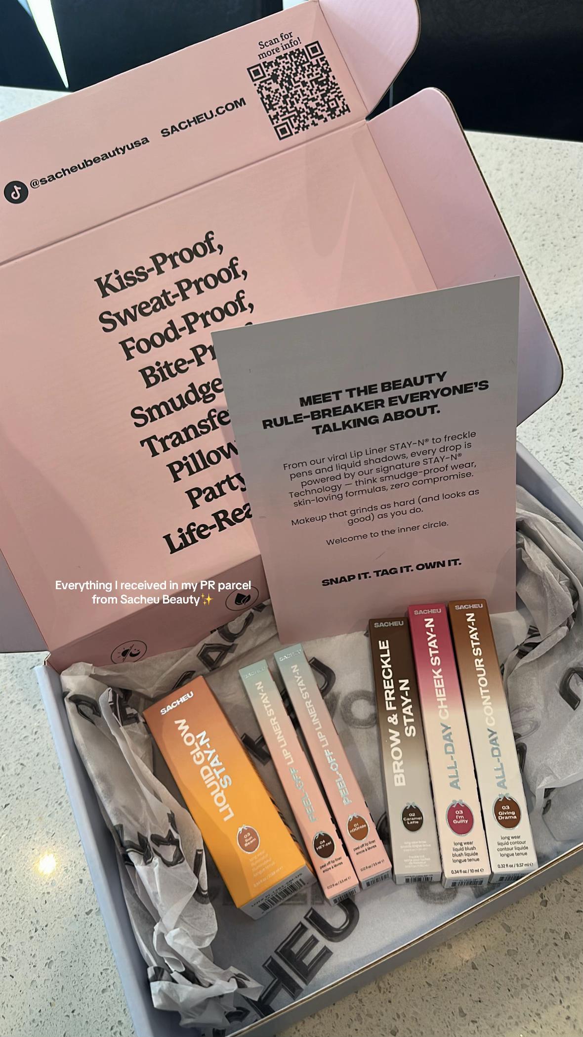 TikTok post by @rhiannaameliamayy for Sacheu. Caption reads: @SACHEU UK feeling very grateful !!! #gifted....