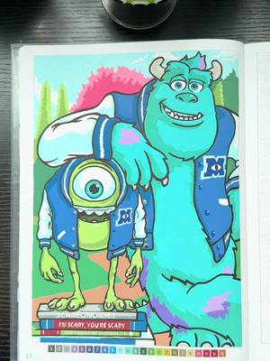 TikTok post by @craftsby.yaz for Shuttle Art. Caption reads: Love love love! #shuttleart #gelpen #monstersinc....