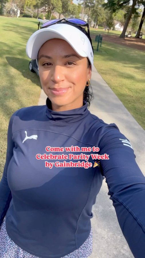 Instagram post by @shastaaveryhardt for Parity. Caption reads: [...] @girlsgolfofamerica in honor of parity week....