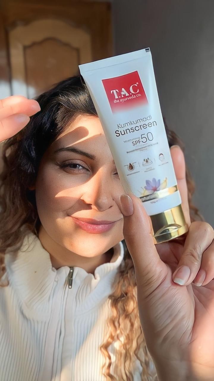 Instagram post by @leo___s0 for The Ayurveda Co.. Caption reads: Sun-kissed but sun-protected! ☀️ 
Meet....