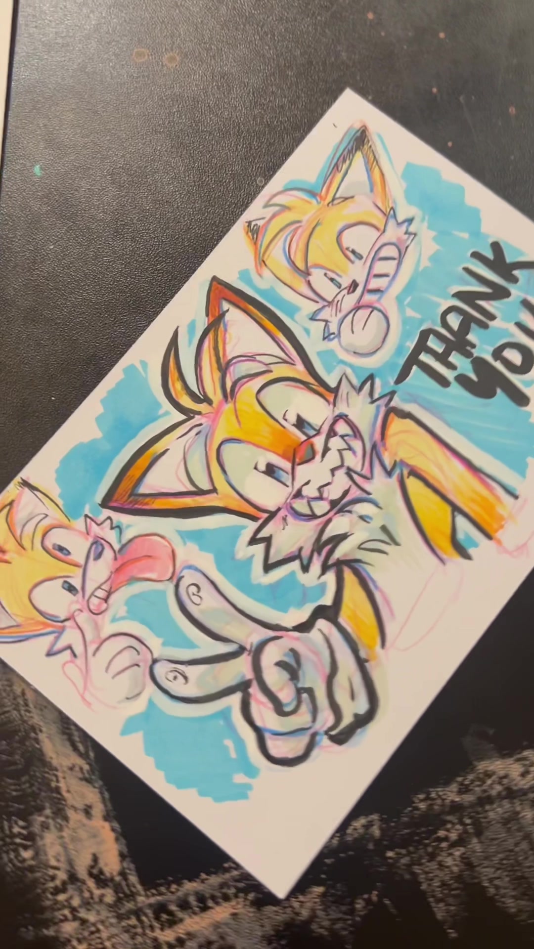 TikTok post by @yanabeardoodles for Ohuhu. Caption reads: Made a handful of Thank You cards using @Ohuhuart....