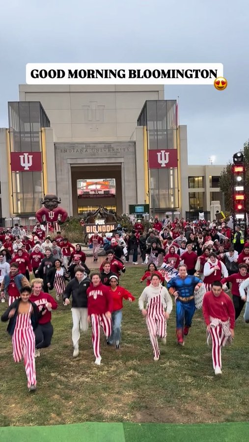 Instagram post by @bnkonfox for Barstool Sports. Caption reads: @indianafootball fans showing out 🤩🔥 Sponsored....