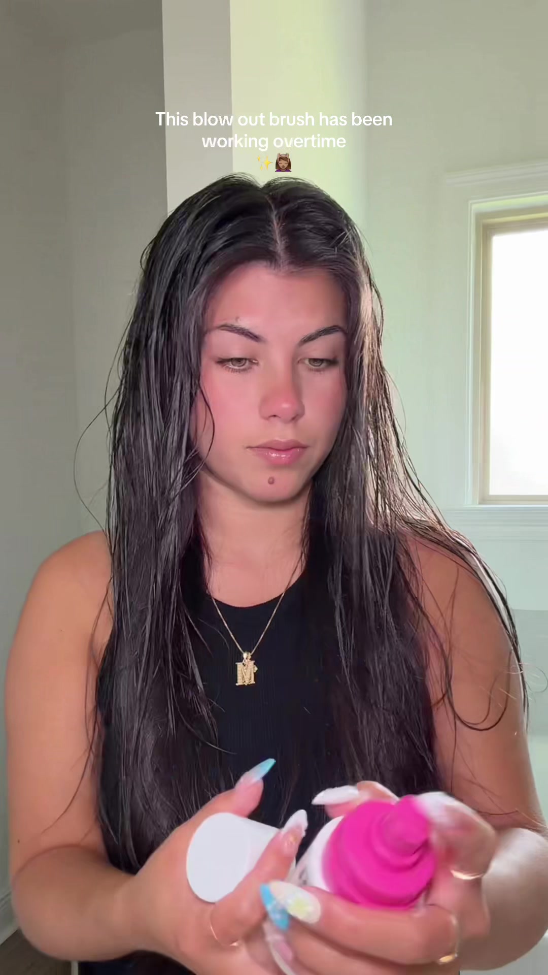 TikTok post by @marissahanley for Slopehill. Caption reads: [...] Using the mini hot air brush from @Slopehill....