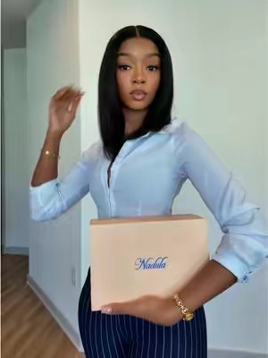 TikTok post by @_kiwi_mana for Nadula. Caption reads: [...] to purchase that yaki straight bob from....