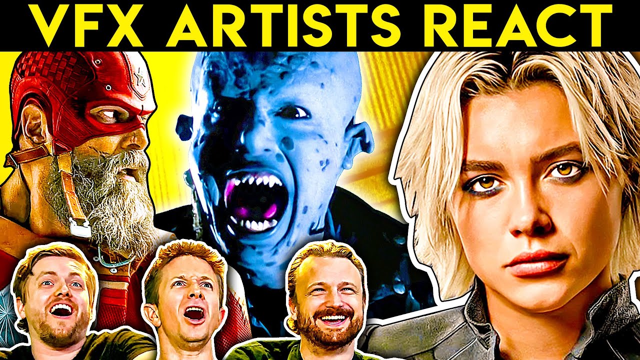 YouTube post by @CorridorCrew for Vessi. Caption reads: VFX Artists React to Bad & Great CGi 200.