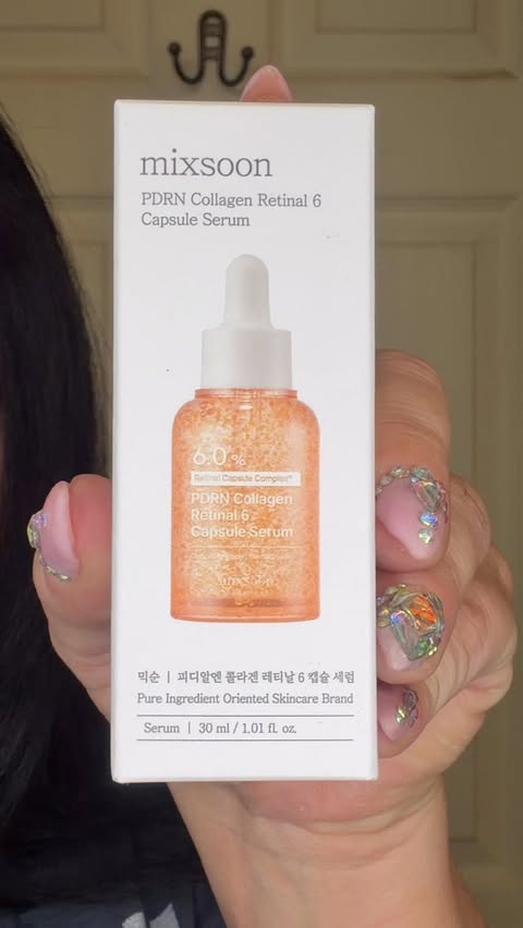 Instagram post by @angelcitro for Mixsoon. Caption reads: This is Mixsoon PDRN Collagen Retinal 6 Capsule....