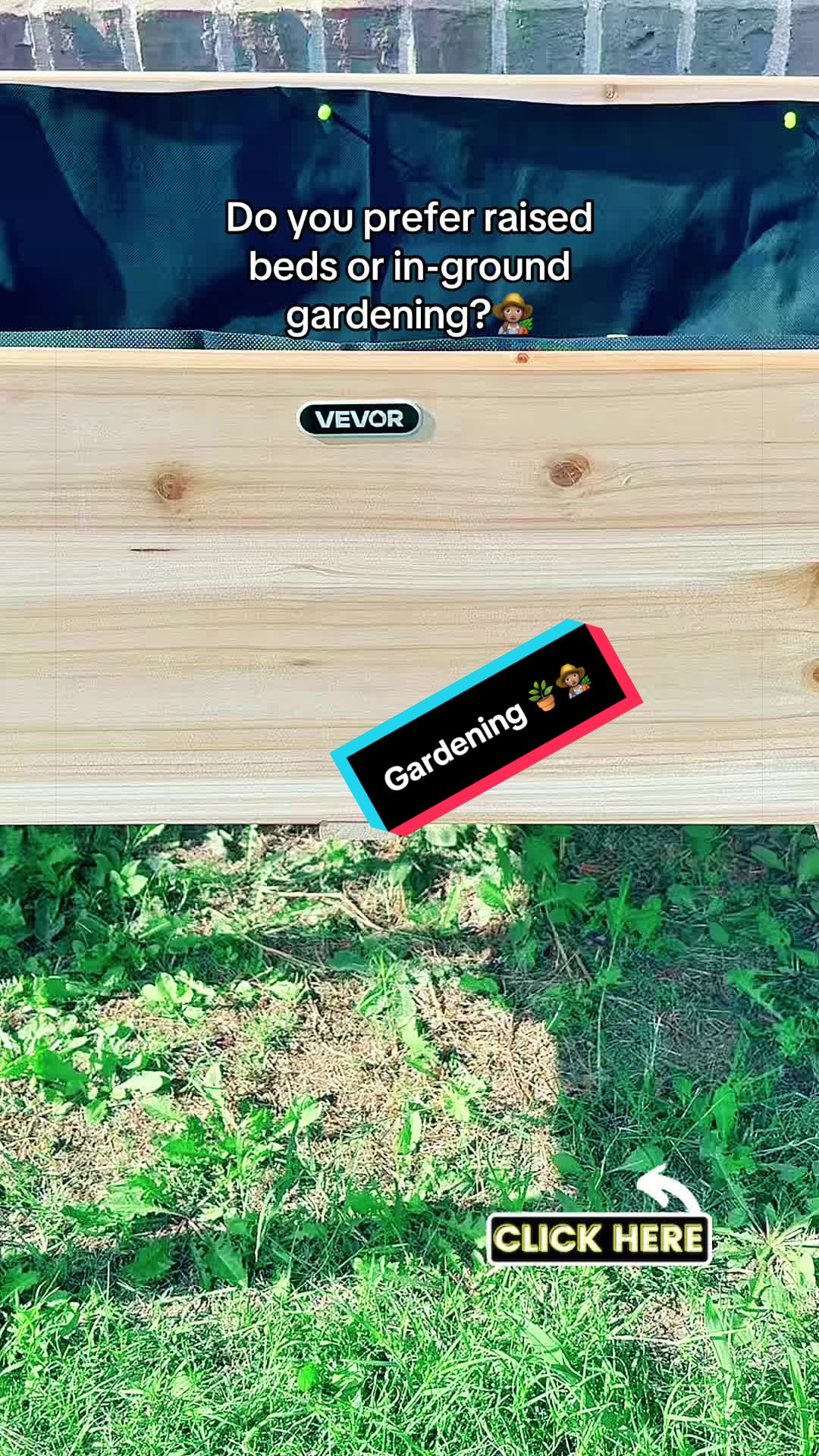 TikTok post by @_lifeasgenx for Vevor Outdoor Store US. Caption reads: Flowers, herbs, or vegetables—which would you....