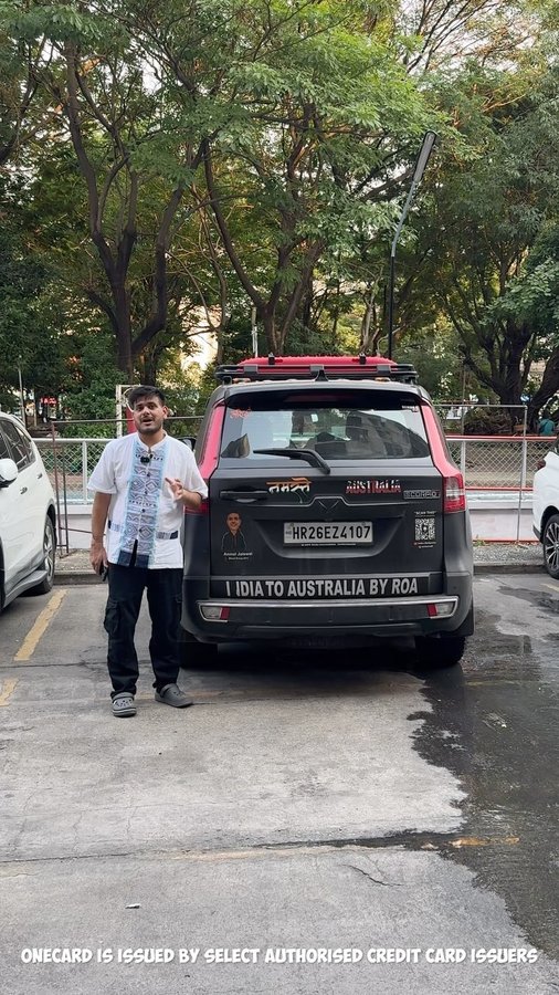 Instagram post by @indianbackpackerofficial for OneCard. Caption reads: Meet OneCard, the metal credit card that’s....