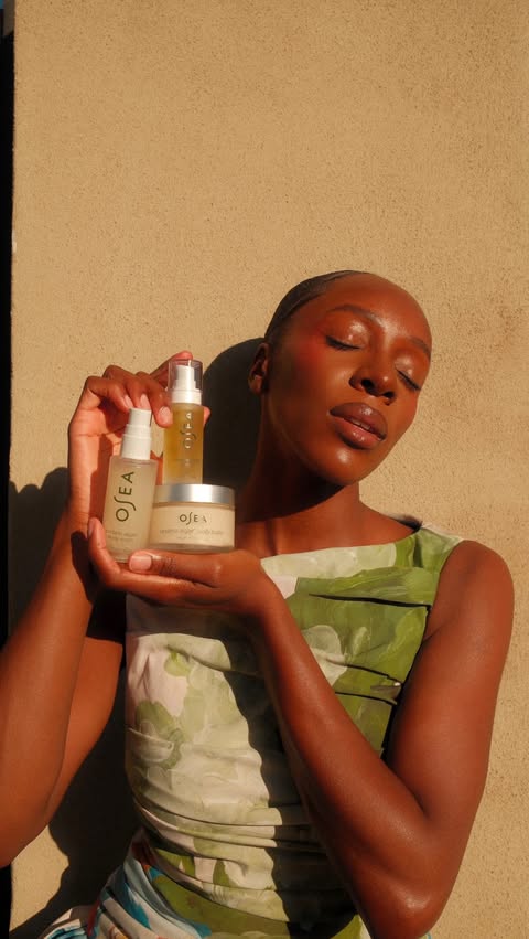 Instagram post by @kyyahabdul for OSEA. Caption reads: [...] woman, I stick to products that work.....