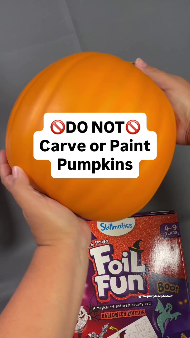 TikTok post by @thepurplealphabet for Skillmatics. Caption reads: [...] pumpkin, try this instead! I’m using....