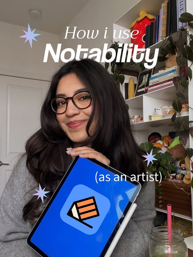 Instagram post by @notmarlenevega for Notability. Caption reads: AD | different ways i use @notabilityapp as an....