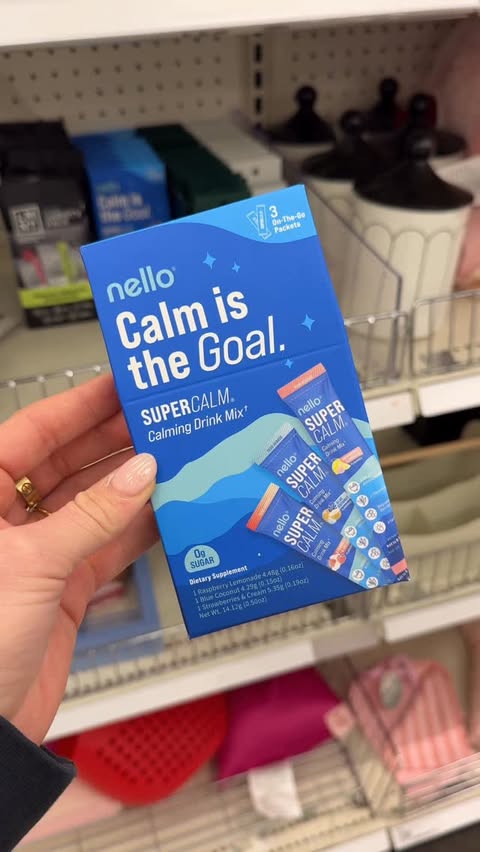 Instagram post by @katiebernardo_ for drinknello. Caption reads: shop with me 🫶 @drinknello 3 pack Calm is the....