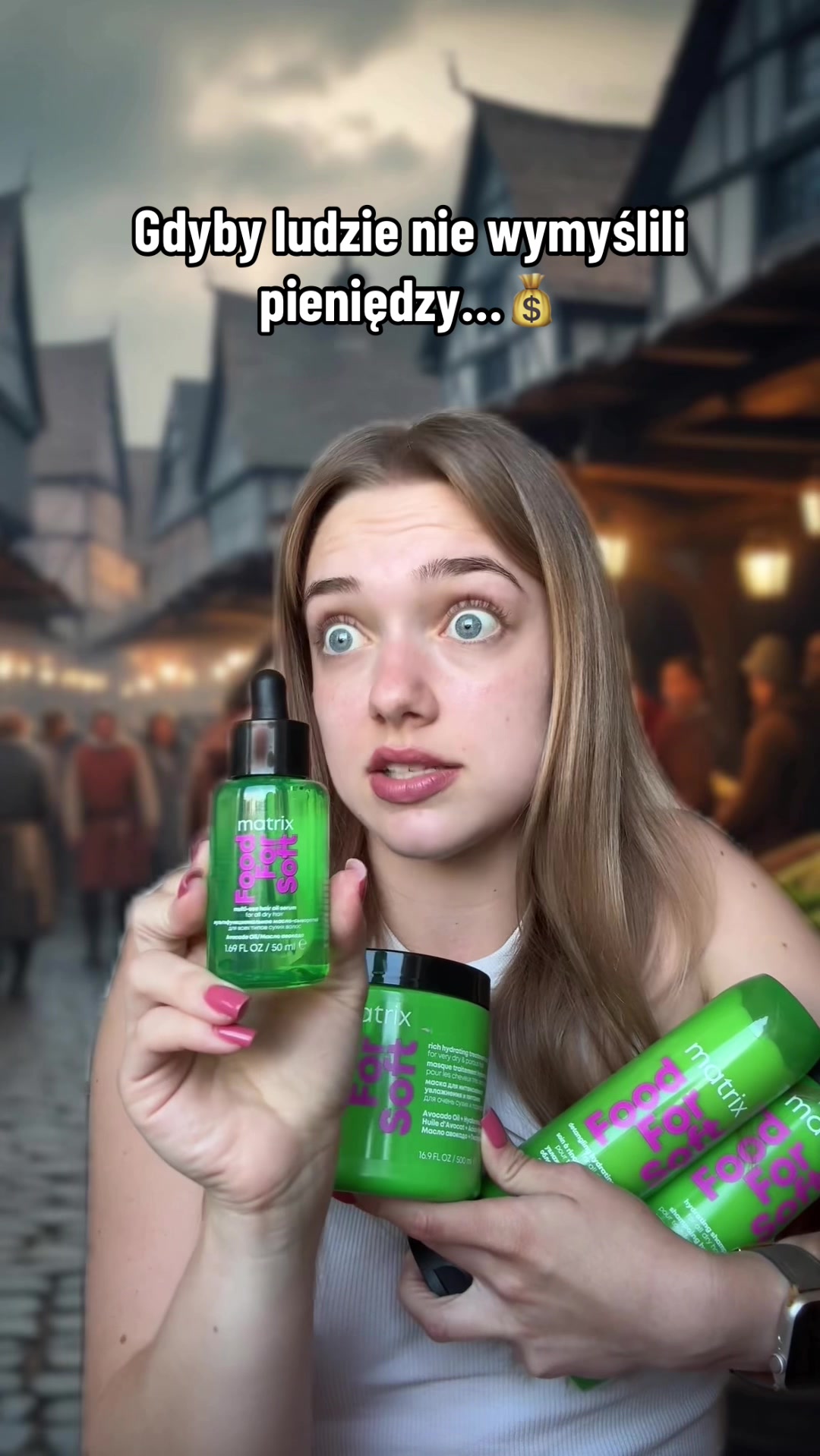 TikTok post by @nicole_wec for Matrix. Caption reads: [reklama Matrix] Ten olejek jest wart wszystkich....