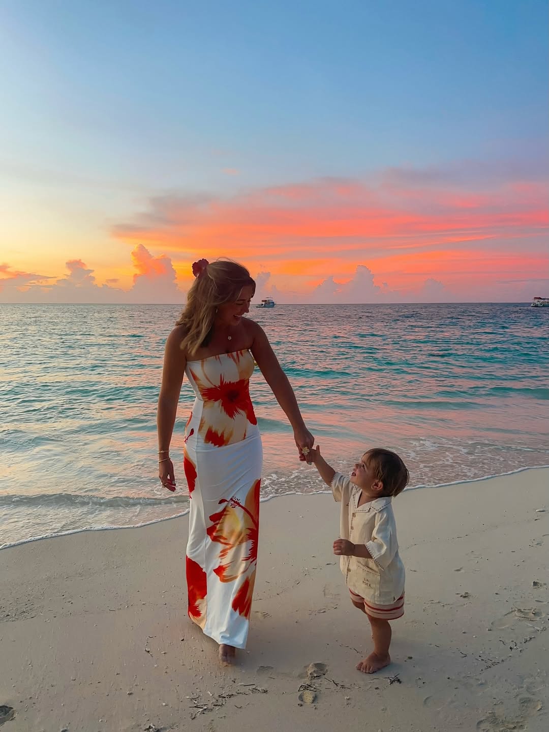 Instagram post by @mccall.mitchell for Beaches Resorts. Caption reads: the prettiest sunset I ever did see....