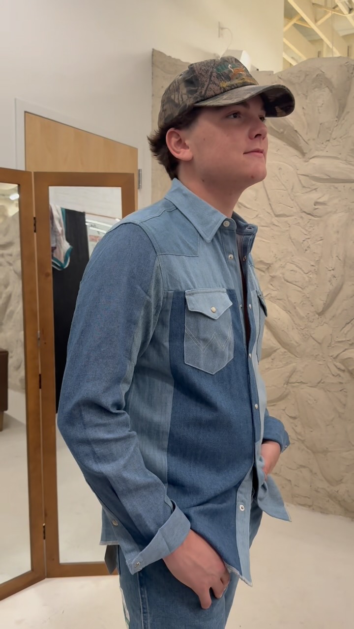 Instagram post by @slaternalleymusic for Wrangler. Caption reads: Thank you @wrangler for getting me looking right🤝....