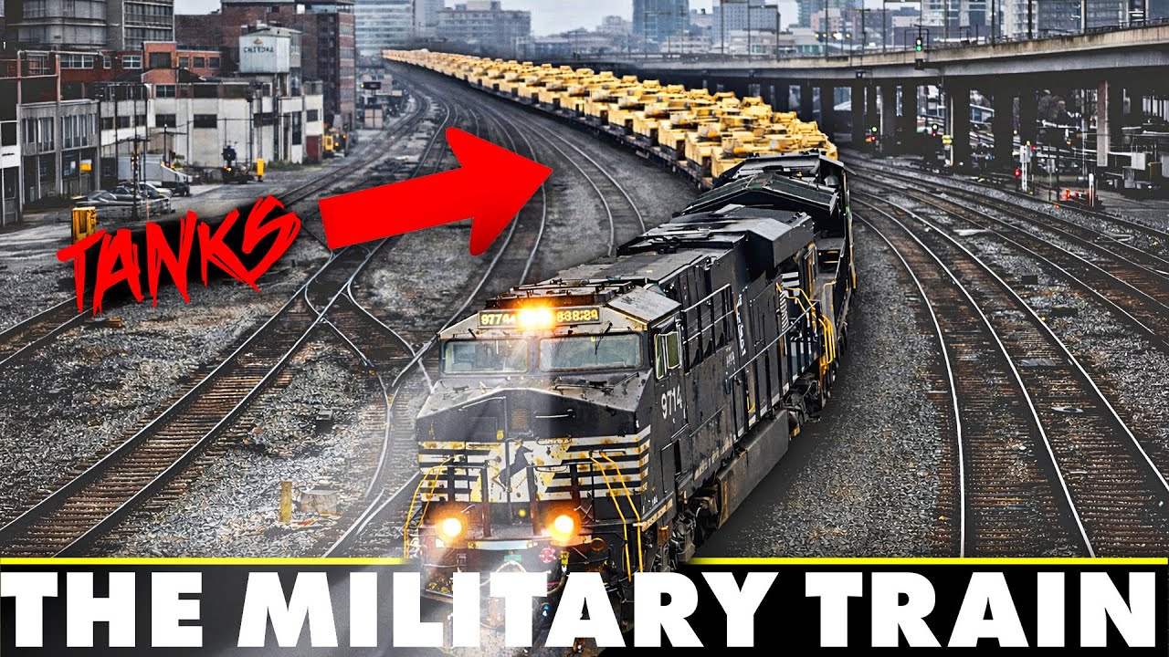 YouTube post by @ITSHISTORY for BetterHelp. Caption reads: Why Military Tanks are Secretly Move by Train.