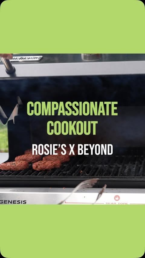 Instagram post by @rosiesfarmsanctuary for Beyond Meat. Caption reads: We partnered with @rosiesfarmsanctuary for a....