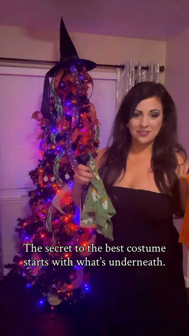 Instagram post by @thepumpkin_queen_ for Shinesty. Caption reads: [...] costume starts with what’s underneath!....