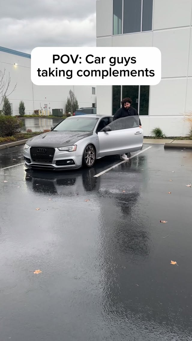 Instagram post by @pnw.devean for AWE Tuning. Caption reads: [...] 😭
•
•
•
•
•
Sponsors
@ecstuning....