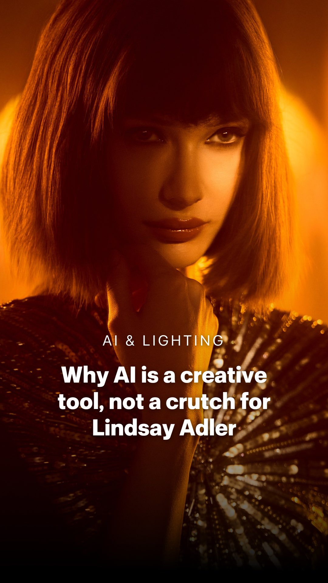 Instagram post by @lindsayadler_photo for Profoto. Caption reads: AI can generate ideas but it can’t light your....