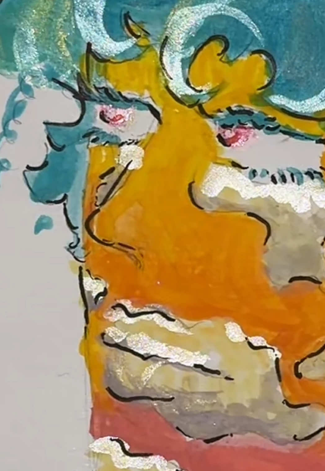 TikTok post by @clownyaster for Grabie Art. Caption reads: [...] #freesample #grabiewatercolors #grabie....