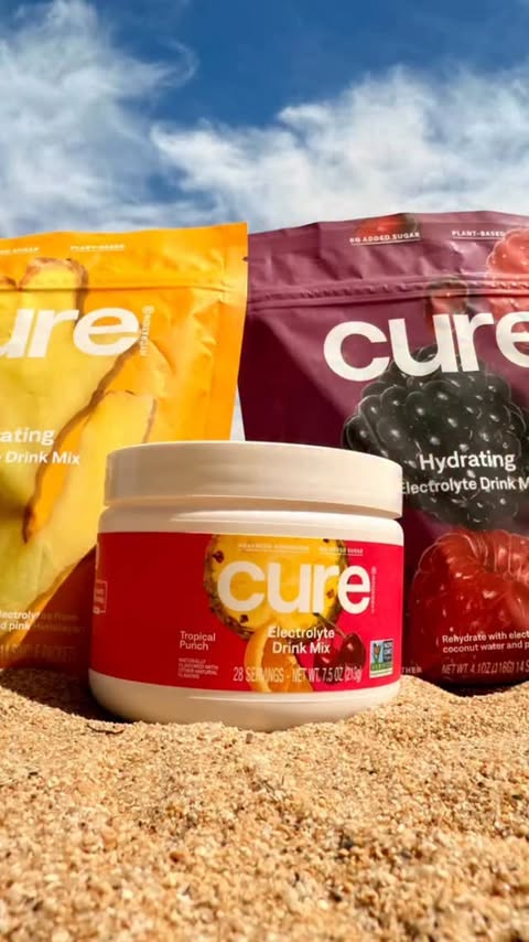 Instagram post by @healthymouth_healthylife for Cure Hydration. Caption reads: [...] year-round electrolytes is on the....