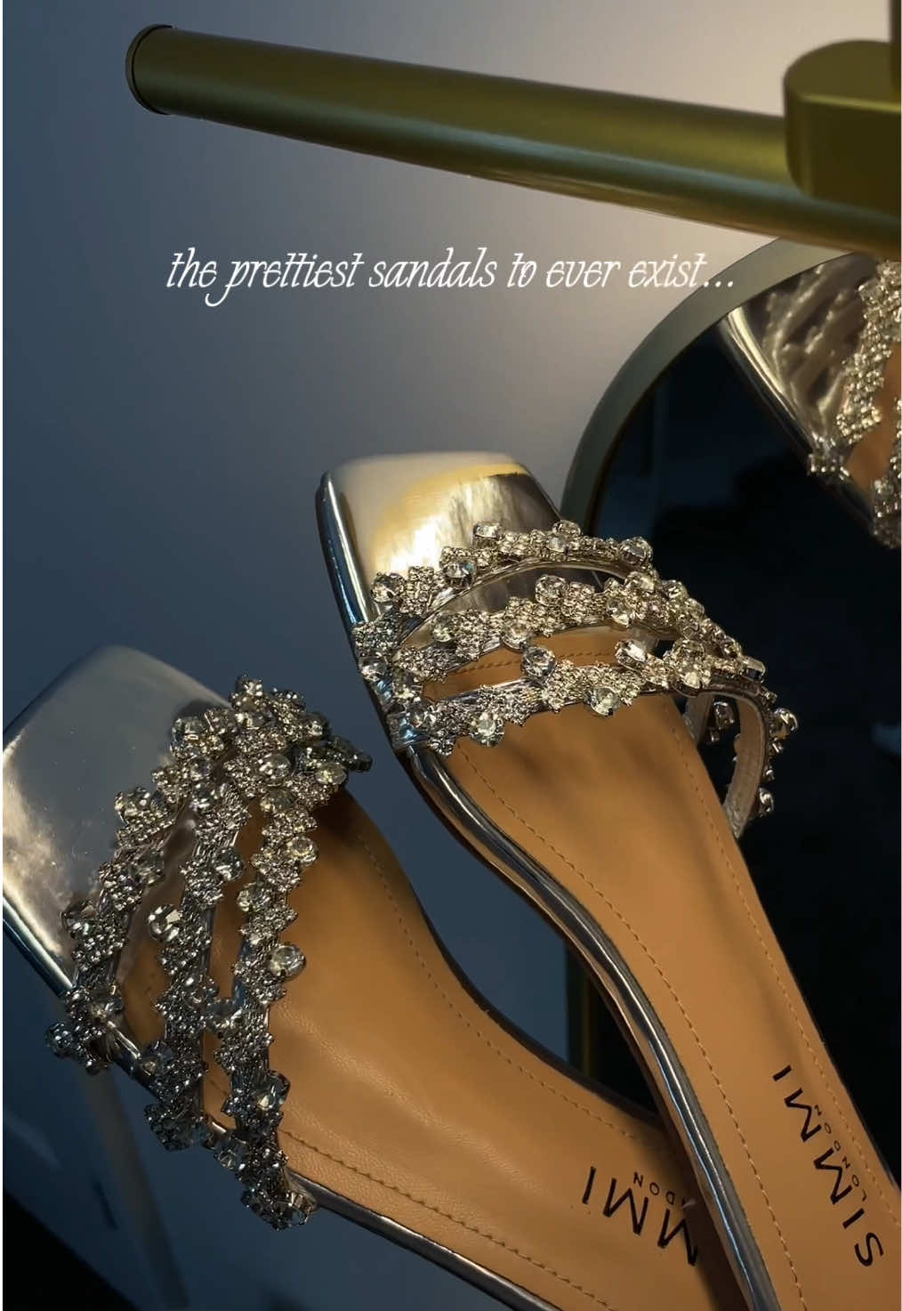 TikTok post by @jeerinakter for Simmi London. Caption reads: unbox the stunning new @SIMMILONDON diamond flats....