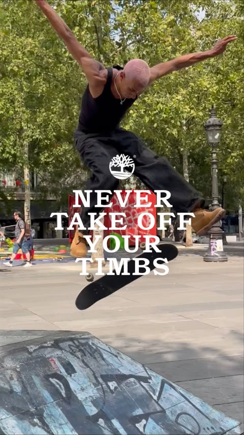 Instagram post by @matti_af for Timberland. Caption reads: 40° sesh with the boots #timberland #timbs #ad.