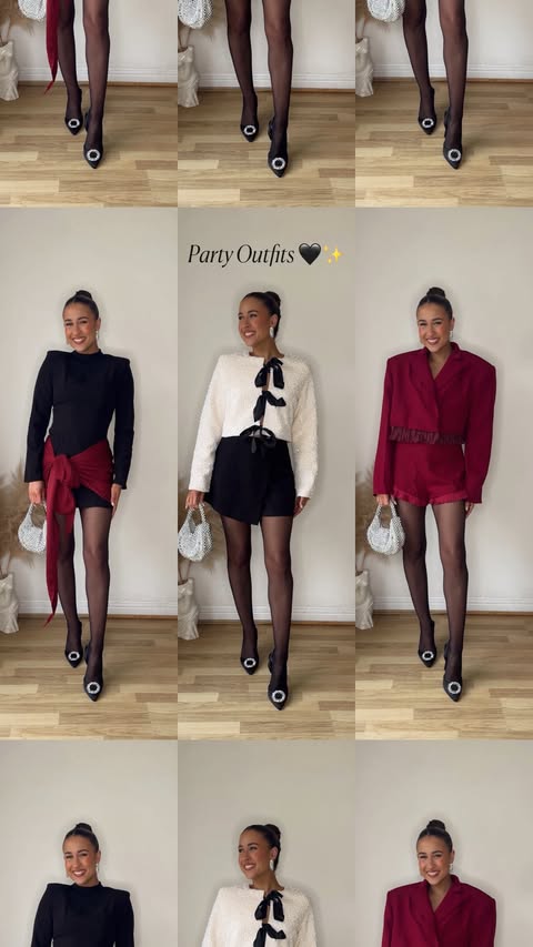 Instagram post by @sophieapps for Missguided. Caption reads: 3 party-wear outfits from @missguided 🖤✨ they....