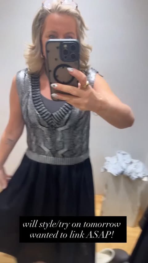 Instagram post by @michellekingkeenan for Anthropologie. Caption reads: Comment BLACK for ink @anthropologie #tryon....